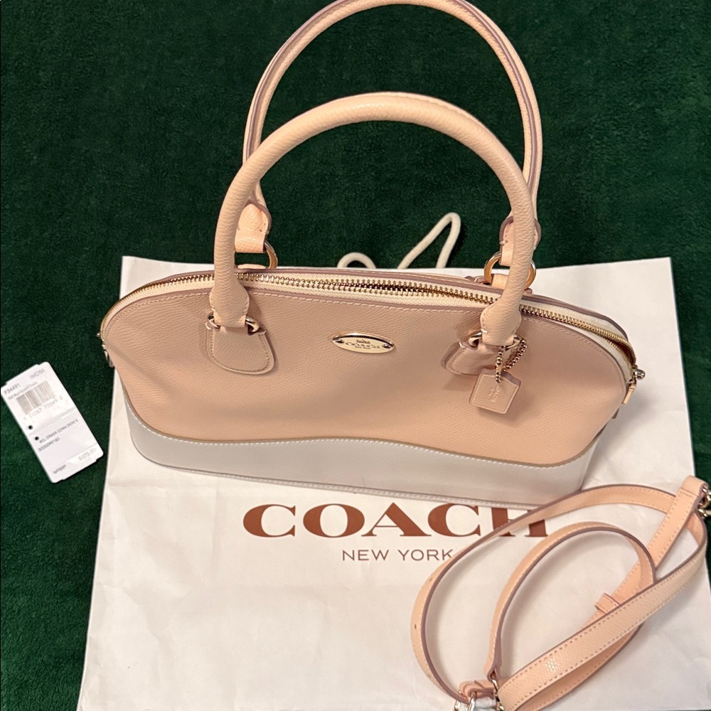 Coach Tan and Cream Satchel